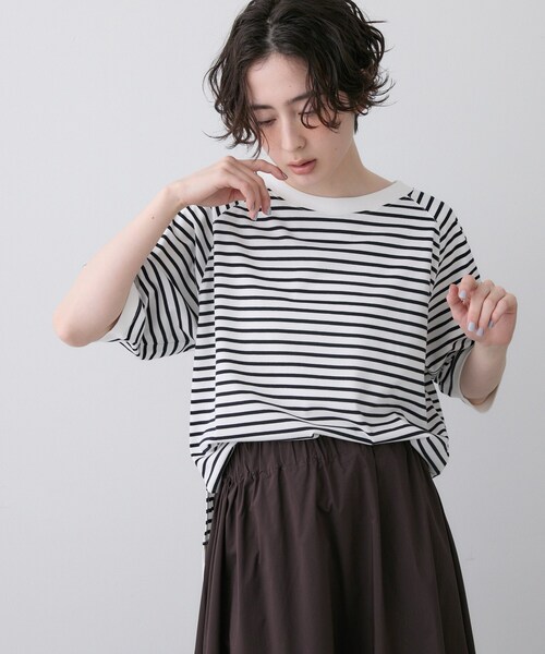 Dessin(デッサン)の「【UVカット/接触冷感】フォルムカットソー5分袖(Tシャツ/カットソー・レディース・ナチュラル/ホワイト系/イエロー系その他/ピンク系/ホワイト系その他3・00/01/02/03)」の13枚目の写真