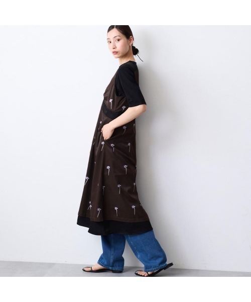 COMMON+HAUS(コモンハウス)の「プリント柄サロペットワンピース(ワンピース・レディース・ライム/ブラウン・M/L)」の5枚目の写真