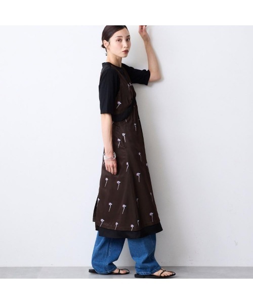 COMMON+HAUS(コモンハウス)の「プリント柄サロペットワンピース(ワンピース・レディース・ライム/ブラウン・M/L)」の6枚目の写真