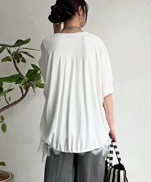 un dix cors(アンディコール)の「ドロストスキッパープルオーバー(Tシャツ/カットソー・レディース・オレンジ/ブラック/ブルー/オフホワイト・FREE)」の6枚目の写真