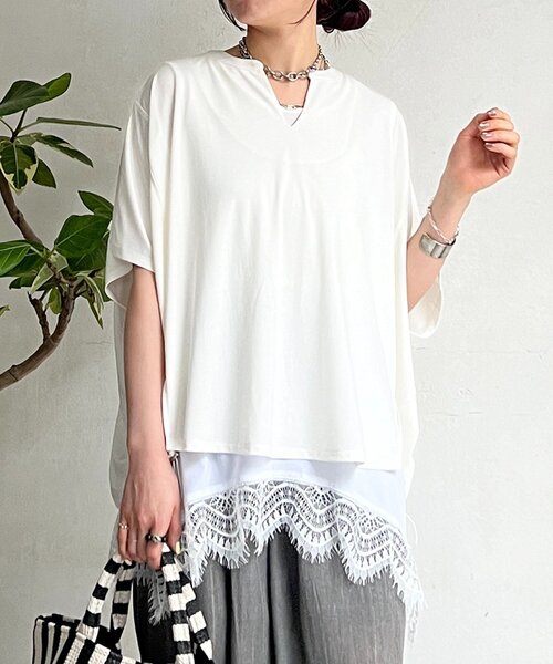 un dix cors(アンディコール)の「ドロストスキッパープルオーバー(Tシャツ/カットソー・レディース・オレンジ/ブラック/ブルー/オフホワイト・FREE)」の19枚目の写真