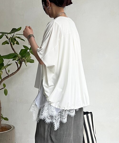 un dix cors(アンディコール)の「ドロストスキッパープルオーバー(Tシャツ/カットソー・レディース・オレンジ/ブラック/ブルー/オフホワイト・FREE)」の20枚目の写真
