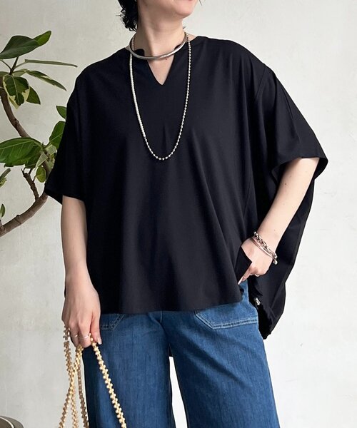 un dix cors(アンディコール)の「ドロストスキッパープルオーバー(Tシャツ/カットソー・レディース・オレンジ/ブラック/ブルー/オフホワイト・FREE)」の21枚目の写真