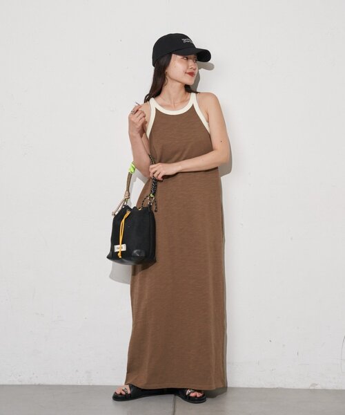CIAOPANIC TYPY(チャオパニックティピー)の「:【TYNNE.】【軽量】2WAY配色メッシュロープ巾着バッグ(ショルダーバッグ・レディース・キャメル/グレー/カーキ/ブラック・ONE SIZE)」の8枚目の写真