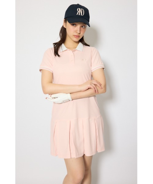 新品rienda golf リエンダゴルフ 総柄 ポロワンピース ピンク S RIENDA GOLF｜リエンダゴルフ（レディース）のワンピース/ドレス