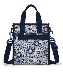 MINI N/S TOTE フローラルレースネイビー