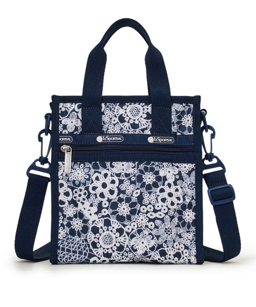 LeSportsac(レスポートサック)の「MINI N/S TOTE フローラルレースネイビー(ショルダーバッグ・レディース・ブルー・FREE)」の1枚目の写真