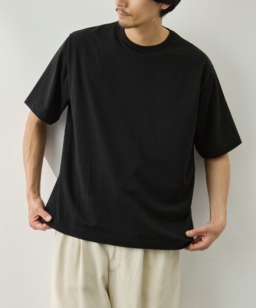 ATON(エイトン)の「【ATON/エイトン】DRY COTTON JERSEY STANDARD T-SHIR(Tシャツ/カットソー・メンズ・ホワイト/ブラック・2/4/6)」の1枚目の写真