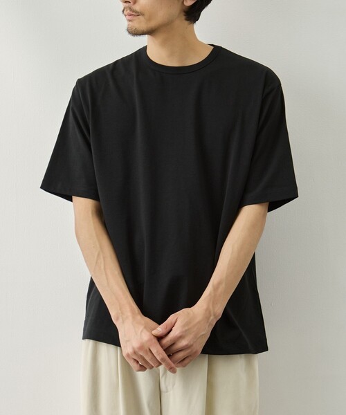 ATON(エイトン)の「【ATON/エイトン】DRY COTTON JERSEY STANDARD T-SHIR(Tシャツ/カットソー・メンズ・ホワイト/ブラック・2/4/6)」の3枚目の写真