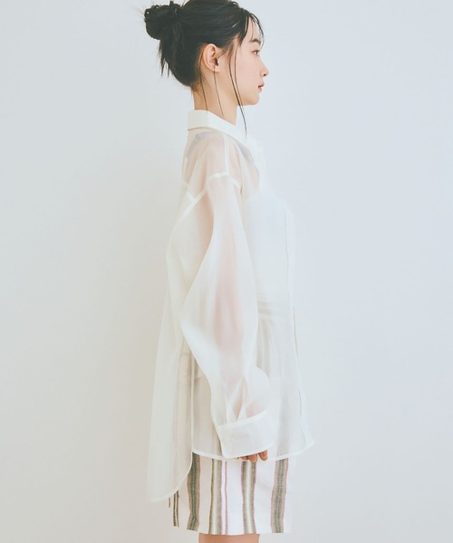 COLORME(カラーミー)の「【AKB48 伊藤百花 着用】ゆったり オーバーサイズ シアーシャツ(シャツ/ブラウス・レディース・ホワイト/ブラック・FREE)」の13枚目の写真