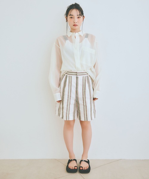COLORME(カラーミー)の「【AKB48 伊藤百花 着用】ゆったり オーバーサイズ シアーシャツ(シャツ/ブラウス・レディース・ホワイト/ブラック・FREE)」の18枚目の写真