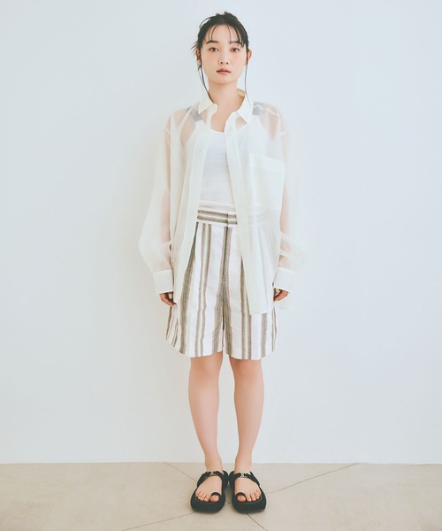 COLORME(カラーミー)の「【AKB48 伊藤百花 着用】ゆったり オーバーサイズ シアーシャツ(シャツ/ブラウス・レディース・ホワイト/ブラック・FREE)」の22枚目の写真