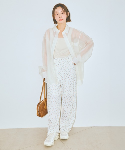 COLORME(カラーミー)の「【AKB48 伊藤百花 着用】ゆったり オーバーサイズ シアーシャツ(シャツ/ブラウス・レディース・ホワイト/ブラック・FREE)」の15枚目の写真