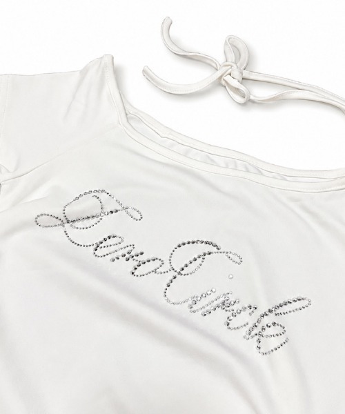 NANEA(ナネア)の「フロントロゴビジュー レースフリルワンショルダーTシャツ(Tシャツ/カットソー・レディース・ブラック/グレー/ホワイト・MEDIUM)」の18枚目の写真