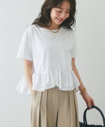 ヘビロテアイテム】ビスチェ風シフォンドットカットソー（Tシャツ