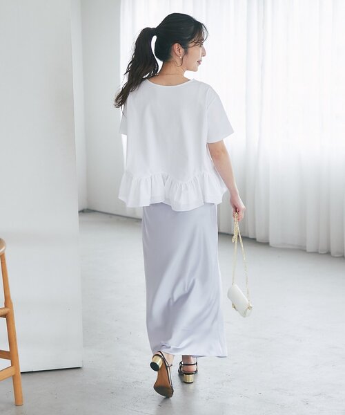 La boutique BonBon(ラブティックボンボン)の「【再予約決定!・KAZUMI監修】ペプラムドッキングカットソー(Tシャツ/カットソー・レディース・グレー/ホワイト/ネイビー・FREE)」の22枚目の写真
