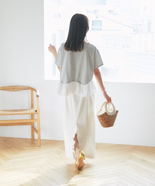 La boutique BonBon(ラブティックボンボン)の「【再予約決定!・KAZUMI監修】ペプラムドッキングカットソー(Tシャツ/カットソー・レディース・グレー/ホワイト/ネイビー・FREE)」の10枚目の写真