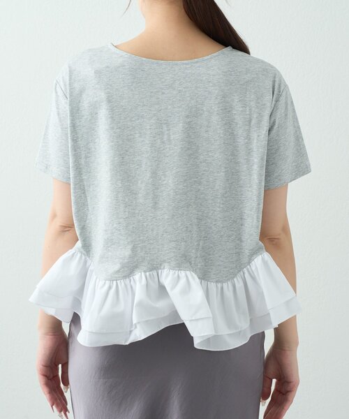 La boutique BonBon(ラブティックボンボン)の「【再予約決定!・KAZUMI監修】ペプラムドッキングカットソー(Tシャツ/カットソー・レディース・グレー/ホワイト/ネイビー・FREE)」の13枚目の写真