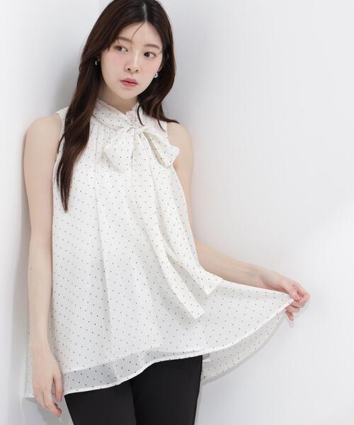 PROPORTION BODY DRESSING（プロポーションボディドレッシング）の「リボン付きギャザーブラウス / 1216210601（シャツ/ブラウス・レディース・ピンク/オフホワイト/ブラック・FREE）」の2枚目の写真