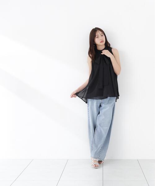 PROPORTION BODY DRESSING（プロポーションボディドレッシング）の「リボン付きギャザーブラウス / 1216210601（シャツ/ブラウス・レディース・ピンク/オフホワイト/ブラック・FREE）」の6枚目の写真