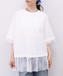 【1枚でレイヤード風が完成するBIGT】フリルレースドッキングＢＩＧＴＥＥ