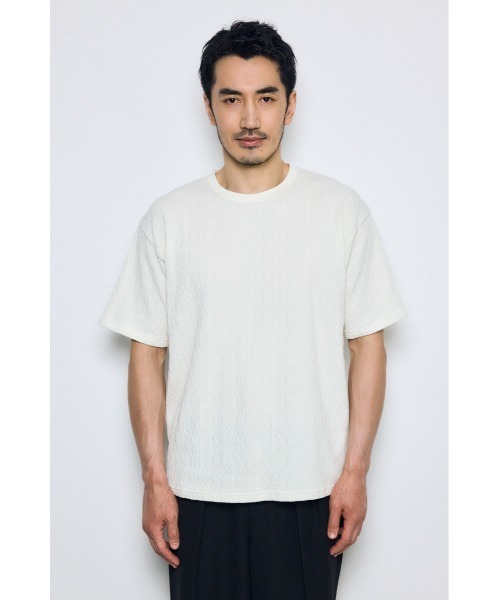 AZUL by moussy(アズールバイマウジー)の「総柄ニットソートップス(ニット/セーター・メンズ・ブラック/オフホワイト/グレー・SMALL/LARGE/MEDIUM)」の7枚目の写真