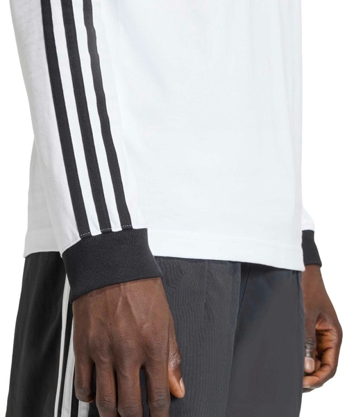 adidas(アディダス)の「adidas 3-STRIPES LONGSLEEVE TEE / アディダス 3ストライプス ロングスリーブ Tシャツ(Tシャツ/カットソー・メンズ・ホワイト・M/S/XXL/XL/L)」の5枚目の写真
