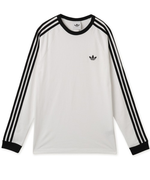 adidas(アディダス)の「adidas 3-STRIPES LONGSLEEVE TEE / アディダス 3ストライプス ロングスリーブ Tシャツ(Tシャツ/カットソー・メンズ・ホワイト・M/S/XXL/XL/L)」の4枚目の写真