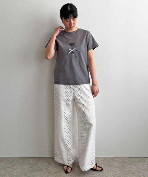 LHELBIE(レルビエ)の「イラストT(Tシャツ/カットソー・レディース・オフホワイト/チャコールグレー/ブラック・M)」の22枚目の写真