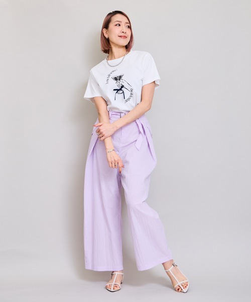 LHELBIE(レルビエ)の「イラストT(Tシャツ/カットソー・レディース・オフホワイト/チャコールグレー/ブラック・M)」の13枚目の写真
