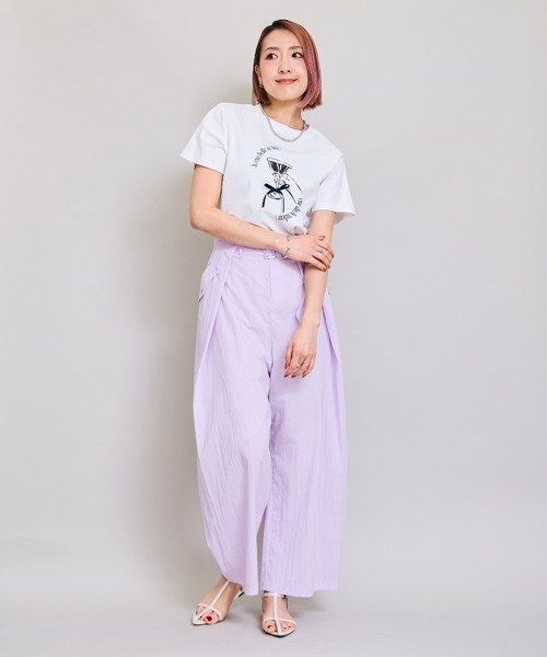 LHELBIE(レルビエ)の「イラストT(Tシャツ/カットソー・レディース・オフホワイト/チャコールグレー/ブラック・M)」の14枚目の写真