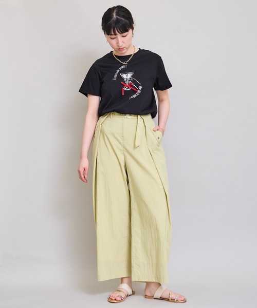 LHELBIE(レルビエ)の「イラストT(Tシャツ/カットソー・レディース・オフホワイト/チャコールグレー/ブラック・M)」の8枚目の写真
