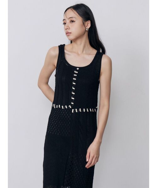 MURUA(ムルーア)の「ステッチパッチワークワンピース 夏服(ワンピース・レディース・アイボリー/ブラック・FREE)」の11枚目の写真