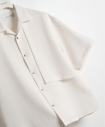 CULLNI（クルニ）の「【CULLNI】別注 Cord pique Asymmetrical Short Sleeve Shirt / ウォッシャブル / 伸縮素材（シャツ/ブラウス）」