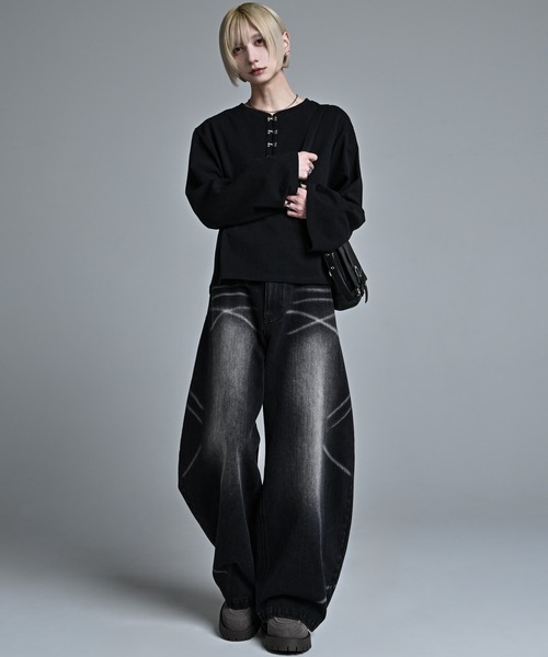ADRER(アドラー)の「Short Length Hook long-T / ショートレングス フック ロングT(Tシャツ/カットソー・メンズ・ホワイト/ブラック・XS/S/M/L)」の5枚目の写真