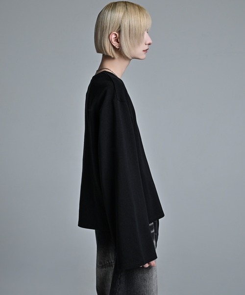 ADRER(アドラー)の「Short Length Hook long-T / ショートレングス フック ロングT(Tシャツ/カットソー・メンズ・ホワイト/ブラック・XS/S/M/L)」の4枚目の写真