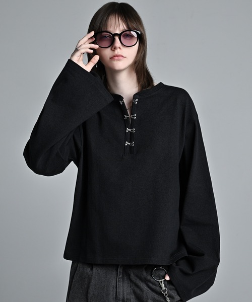 ADRER(アドラー)の「Short Length Hook long-T / ショートレングス フック ロングT(Tシャツ/カットソー・メンズ・ホワイト/ブラック・XS/S/M/L)」の7枚目の写真