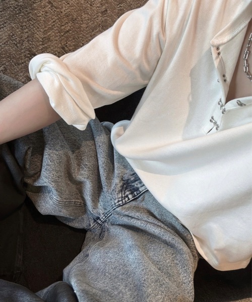 ADRER(アドラー)の「Short Length Hook long-T / ショートレングス フック ロングT(Tシャツ/カットソー・メンズ・ホワイト/ブラック・XS/S/M/L)」の17枚目の写真