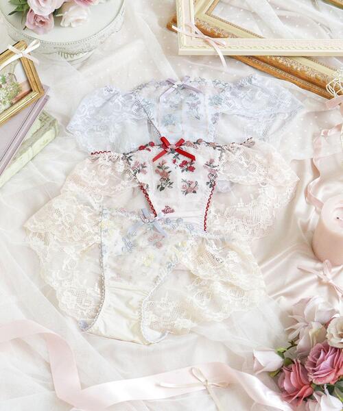 Risa Magli（リサマリ）の「エステル レースショーツ（ショーツ・レディース・アイボリー/ブルー/レッド系1・M/L）」の9枚目の写真
