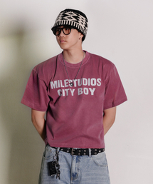 THE MILE（ザマイル）の「マイルススタジオ シティボーイ クロップクルーネック_PIGMENT RED（Tシャツ/カットソー）」