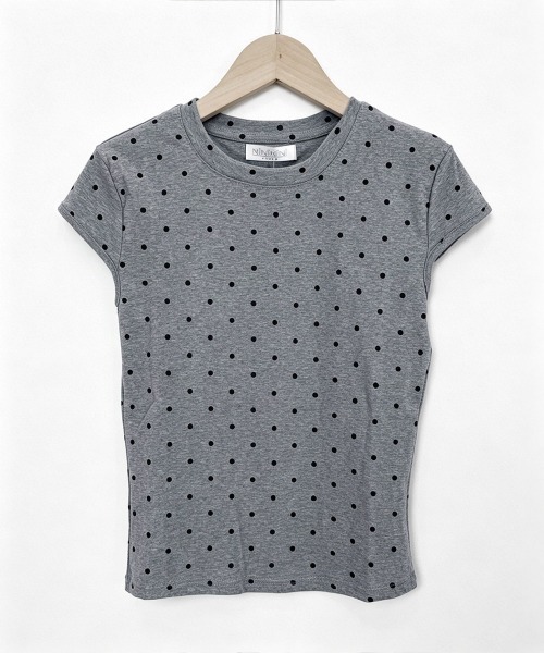 Miniministore(ミニミニストア)の「ドット柄tシャツレディース 半袖トップス(Tシャツ/カットソー・レディース・ホワイト/ブラック/ダークグレー・M/L)」の8枚目の写真