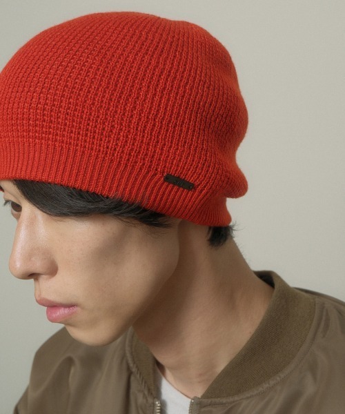 arth（アース）の「arth  Si/Wo Double Beanie / アース（ニットキャップ/ビーニー・メンズ・オレンジ/グレー/ブラック/グリーン・57~59cm）」の4枚目の写真