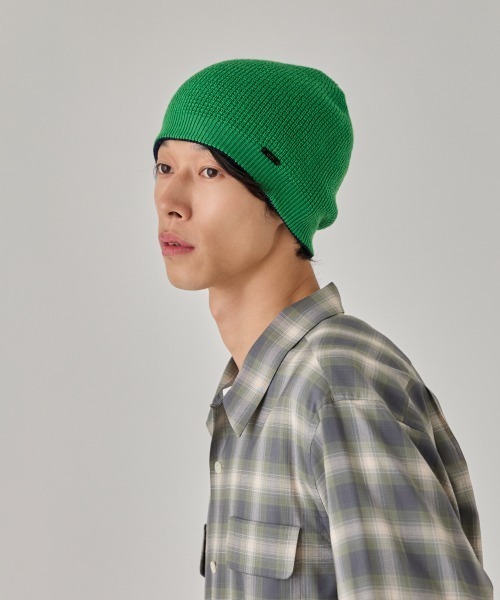 arth（アース）の「arth  Si/Wo Double Beanie / アース（ニットキャップ/ビーニー・メンズ・オレンジ/グレー/ブラック/グリーン・57~59cm）」の3枚目の写真