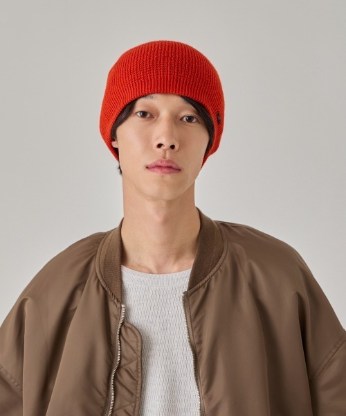 arth（アース）の「arth  Si/Wo Double Beanie / アース（ニットキャップ/ビーニー・メンズ・オレンジ/グレー/ブラック/グリーン・57~59cm）」の5枚目の写真