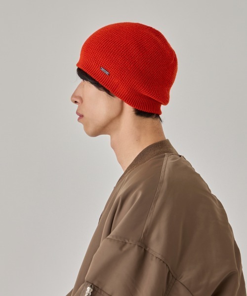 arth（アース）の「arth  Si/Wo Double Beanie / アース（ニットキャップ/ビーニー・メンズ・オレンジ/グレー/ブラック/グリーン・57~59cm）」の6枚目の写真