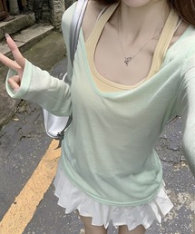 GLAMOROUS JANE | シアートップス×リブタンクトップ2点セット(Tシャツ/カットソー)