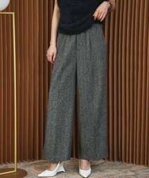 【2026AW】【S～Lサイズ展開】ヘリンボーンタックワイドパンツ ウエストゴム《着用動画あり》