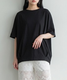 コットン100%コクーンシルエット後ろボタンカットソー