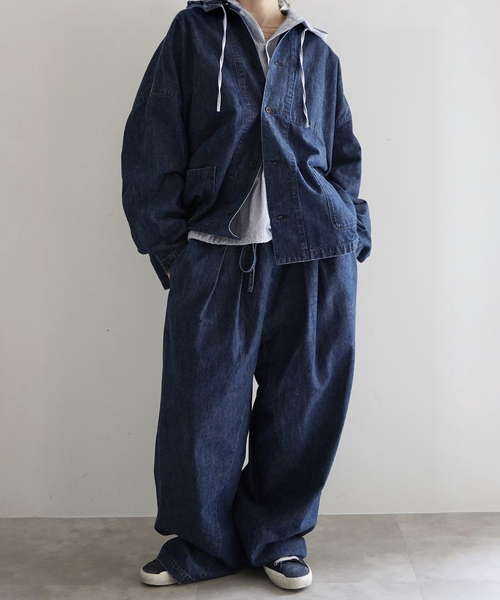 JOURNAL STANDARD LUXE(ジャーナルスタンダード ラックス)の「10OZデニム シフトパンツ(デニムパンツ・レディース・ネイビー・FREE)」の2枚目の写真