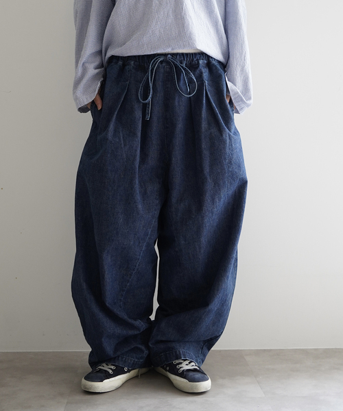 JOURNAL STANDARD LUXE(ジャーナルスタンダード ラックス)の「10OZデニム シフトパンツ(デニムパンツ・レディース・ネイビー・FREE)」の3枚目の写真